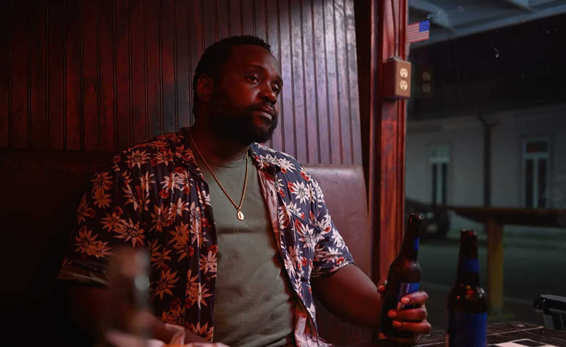 A man eats dinner at a restaurant