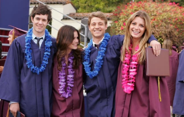 A group of graduates is featured in this image from Warner Bros. Studios