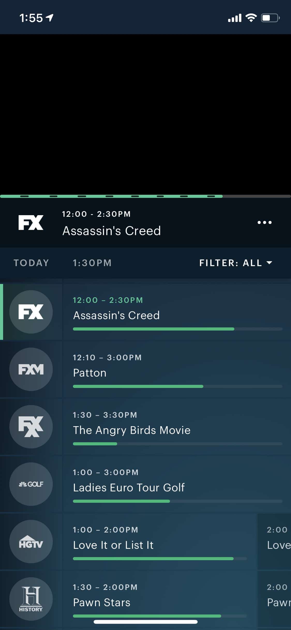 Hulu + Live TV - iOS - TV guide