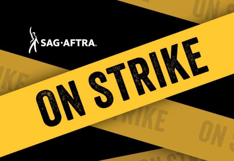 SAG-AFTRA ON STRIKE in this image from SAG-AFTRA