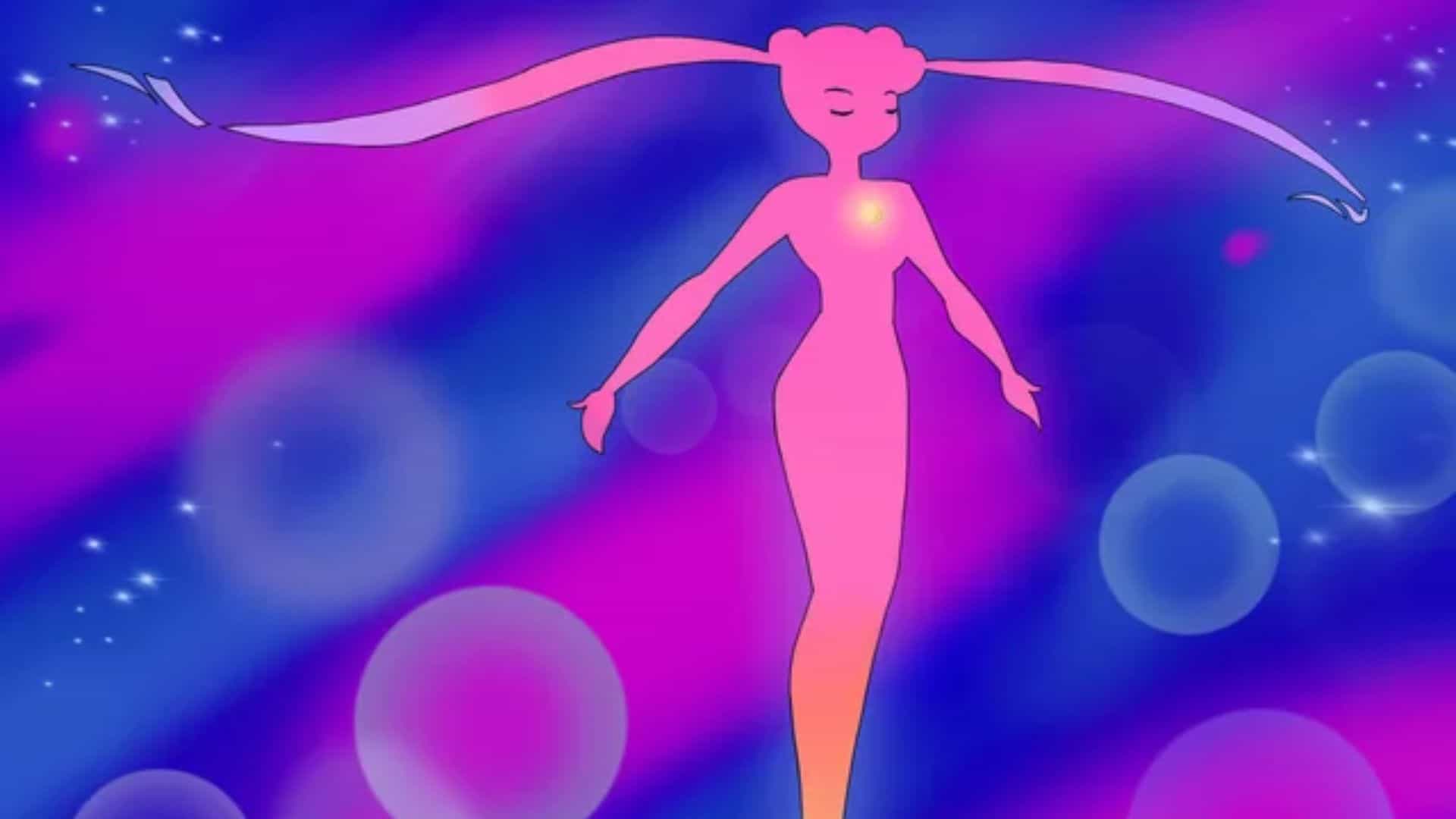 A still frame of Usagi’s transformation into Sailor Moon from Toei Animation