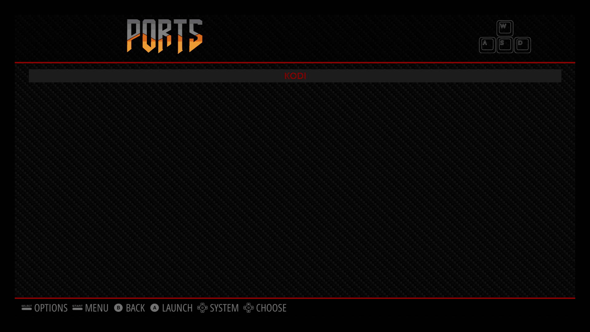 Kodi on RetroPie - Ports menu