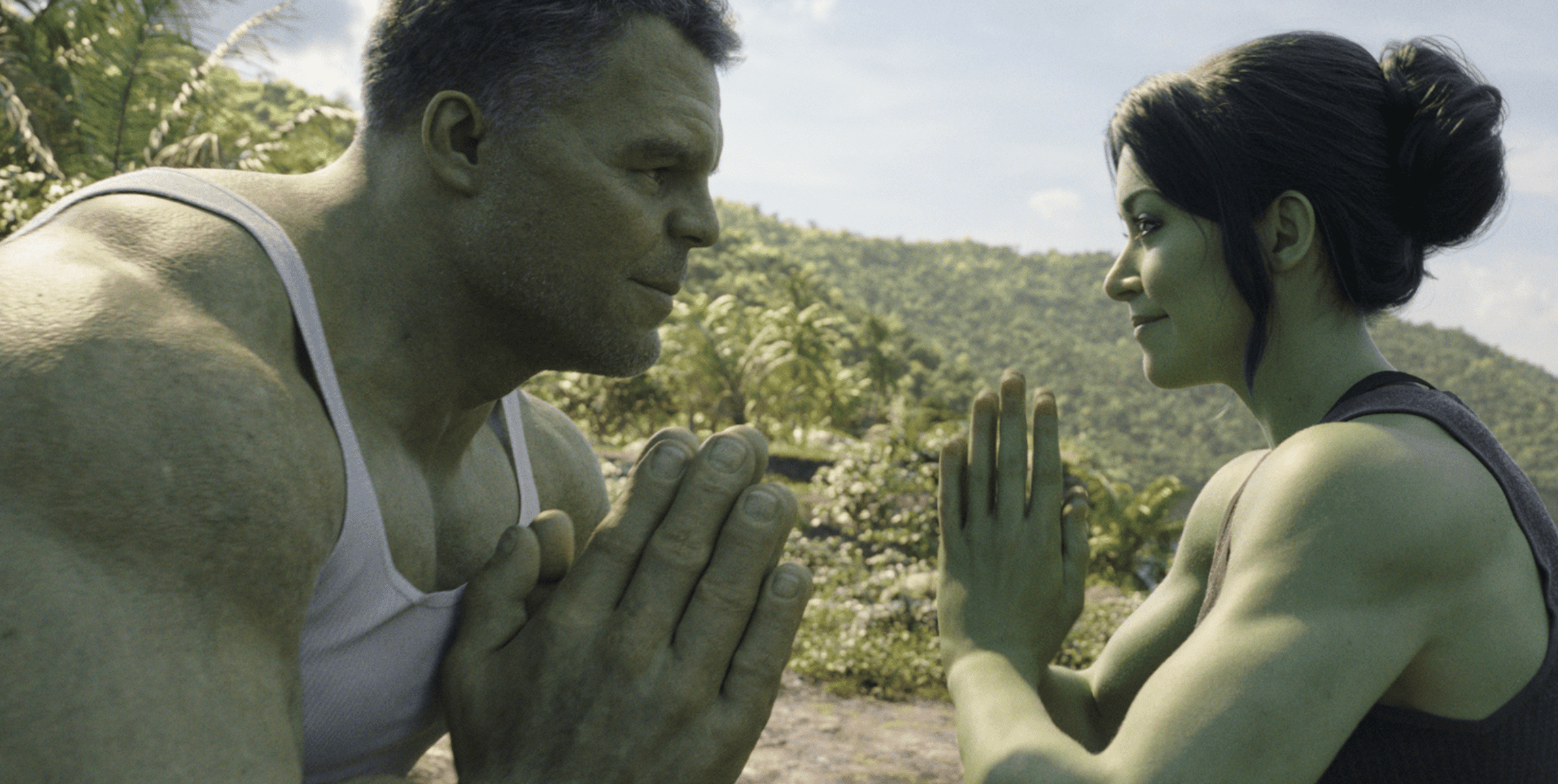 Bruce Banner training Jennifer Walters as the She-Hulk