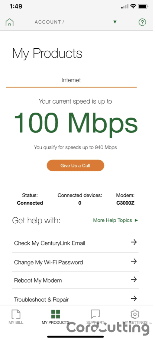 CenturyLink Speed Breakdown