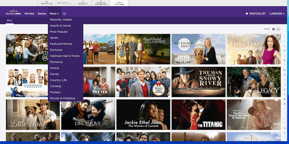 Hallmark Movies Now Content