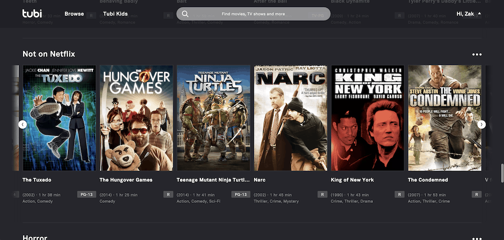 Tubi Content Not on Netflix