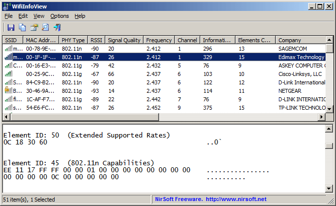 WifiInfoView software interface.